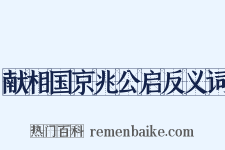 献相国京兆公启反义词是什么意思的图片